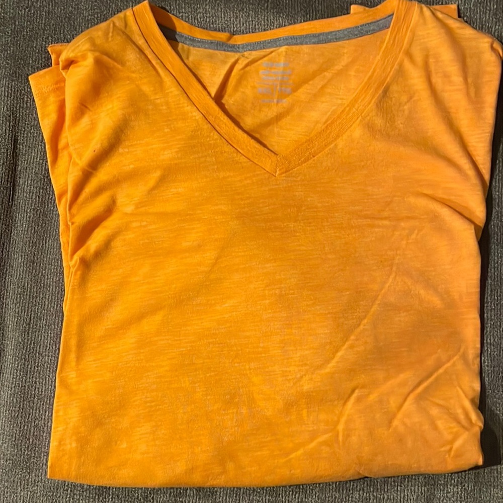 Men’s Orange V-Neck T-Shirt